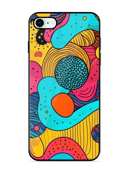 Psychedelic Patterns Glossy Soft Edge Case for Apple Iphone 8 Chachhi