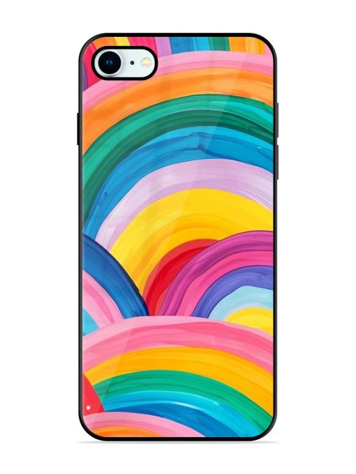 Rainbow Symphony Glossy Soft Edge Case for Apple Iphone 8 Chachhi