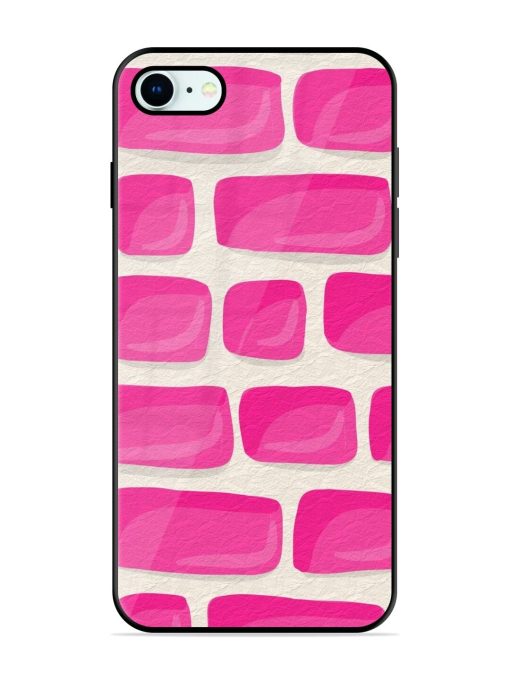 Pink Brick Wall Glossy Soft Edge Case for Apple Iphone 8 Chachhi