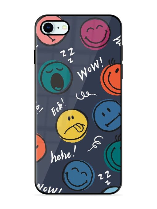 Emoticon Parade Glossy Soft Edge Case for Apple Iphone 8 Chachhi