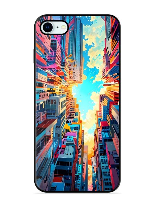 Skyward City Glossy Soft Edge Case for Apple Iphone 8 Chachhi