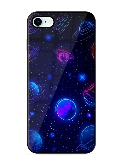 Neon Cosmos Glossy Soft Edge Case for Apple Iphone 8 Chachhi