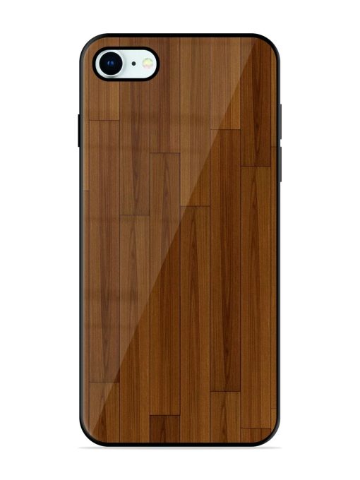 Warm Woodgrain Glossy Soft Edge Case for Apple Iphone 8 Chachhi