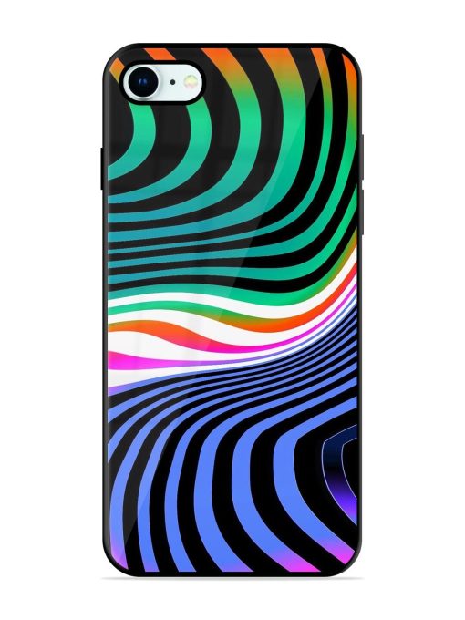 Psychedelic Waves Glossy Soft Edge Case for Apple Iphone 8 Chachhi