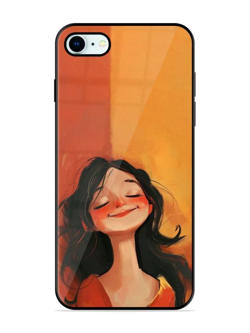 Neon Girl Glossy Soft Edge Case for Apple Iphone 8 Chachhi