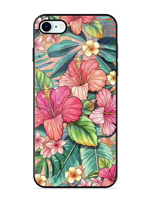 Tropical Tapestry Glossy Soft Edge Case for Apple Iphone 8 Chachhi