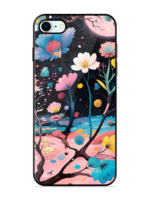 Cosmic Bloom Glossy Soft Edge Case for Apple Iphone 8 Chachhi