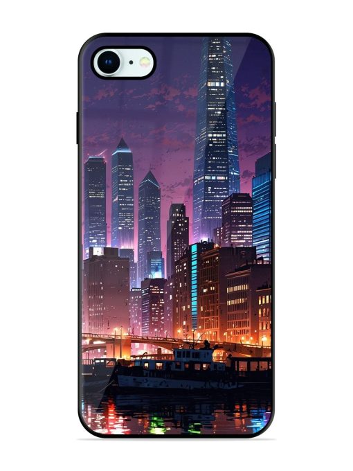 Neon Nightscape Glossy Soft Edge Case for Apple Iphone 8 Chachhi