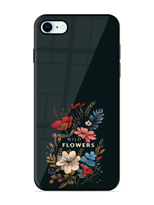 Dark Floral Glossy Soft Edge Case for Apple Iphone 8 Chachhi