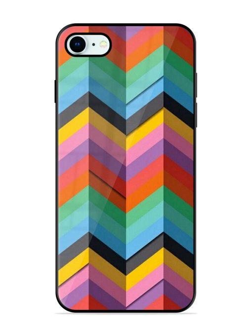 Colorful Zigzag Glossy Soft Edge Case for Apple Iphone 8 Chachhi