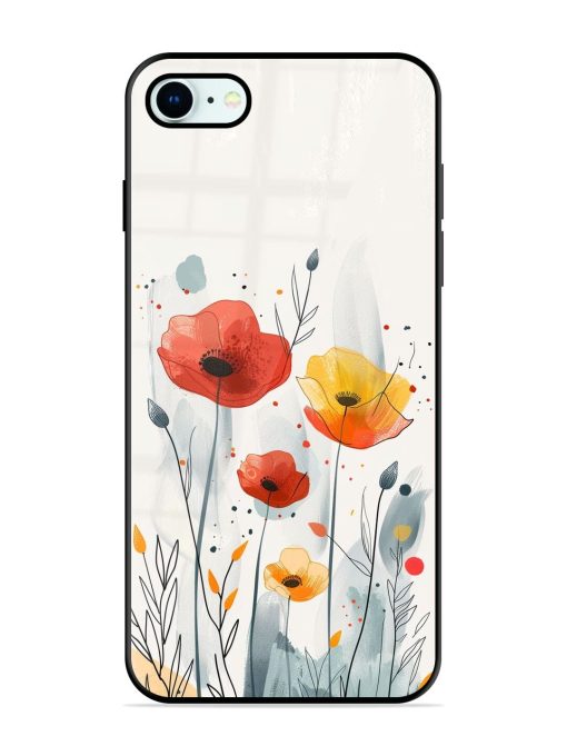 Poppy Fields Glossy Soft Edge Case for Apple Iphone 8 Chachhi