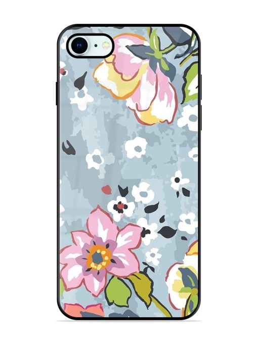 Floral Fantasy Glossy Soft Edge Case for Apple Iphone 8 Chachhi