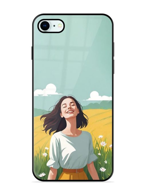 Girl Graffiti Glossy Soft Edge Case for Apple Iphone 8 Chachhi