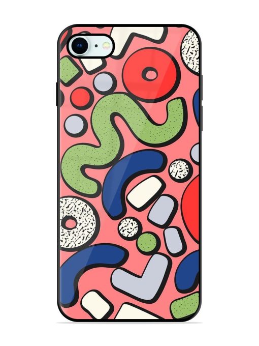 Groovy Geometric Shapes Glossy Soft Edge Case for Apple Iphone 8