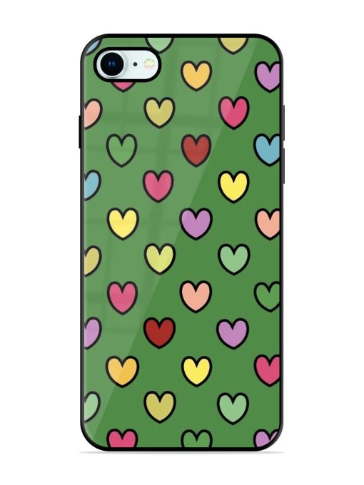 Rainbow Heart Parade Glossy Soft Edge Case for Apple Iphone 8 Chachhi