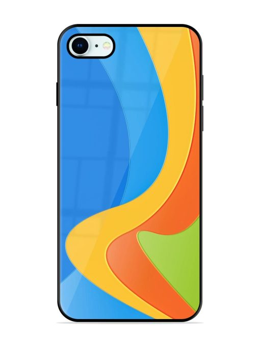 Curvy Color Cascade Glossy Soft Edge Case for Apple Iphone 8 Chachhi