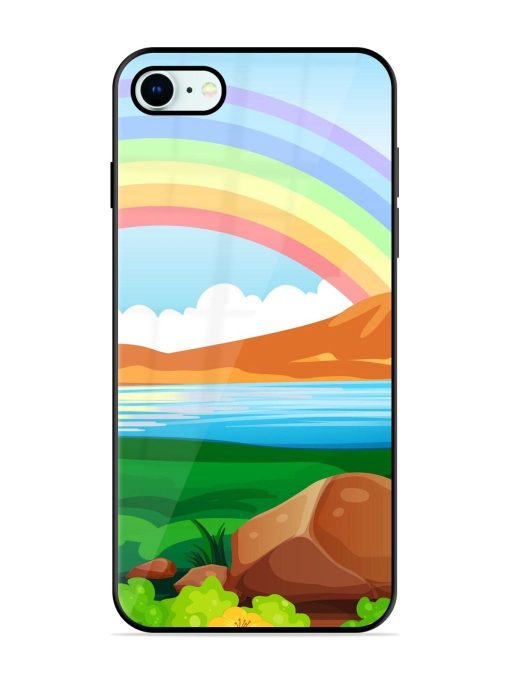 Rainbow Over The Lake Glossy Soft Edge Case for Apple Iphone 8 Chachhi