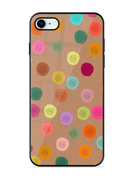 Swirly Dots On Kraft Glossy Soft Edge Case for Apple Iphone 8 Chachhi