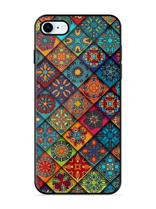 Patchwork Mandala Mosaic Glossy Soft Edge Case for Apple Iphone 8 Chachhi