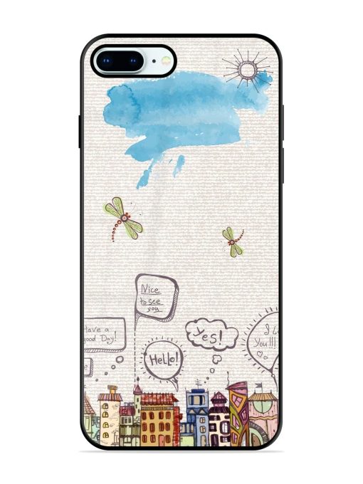 Doodle City Glossy Soft Edge Case for Apple Iphone 8 Plus Chachhi