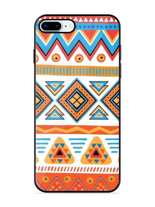 Vibrant Tribal Pattern Glossy Soft Edge Case for Apple Iphone 8 Plus Chachhi