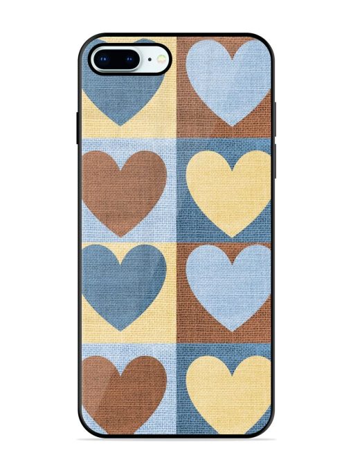 Hearts On Canvas Glossy Soft Edge Case for Apple Iphone 8 Plus Chachhi