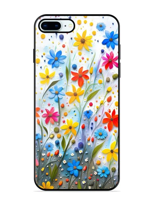 Vibrant Floral Glossy Soft Edge Case for Apple Iphone 8 Plus Chachhi