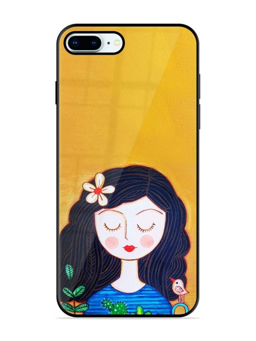 Girl Illustration Glossy Soft Edge Case for Apple Iphone 8 Plus Chachhi