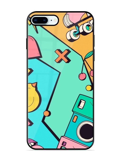 Retro Remix Glossy Soft Edge Case for Apple Iphone 8 Plus