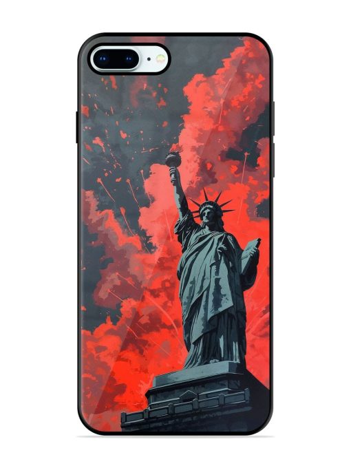 Lady Liberty'S Firework Finale Glossy Soft Edge Case for Apple Iphone 8 Plus Chachhi