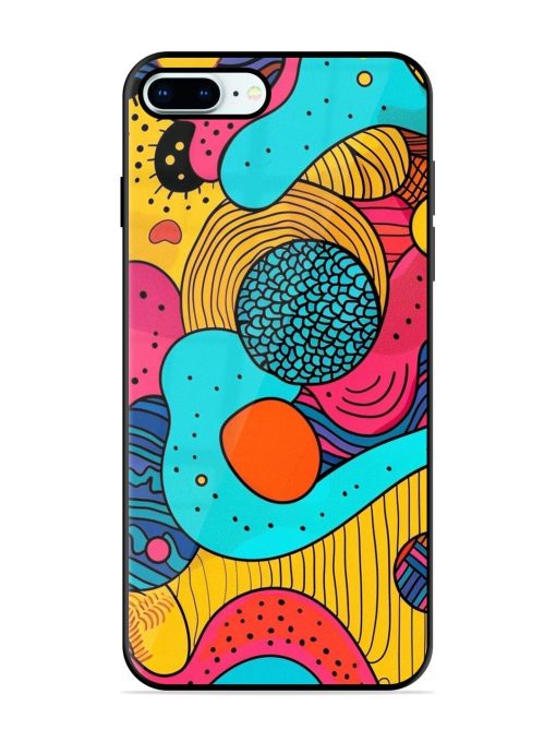 Psychedelic Patterns Glossy Soft Edge Case for Apple Iphone 8 Plus Chachhi