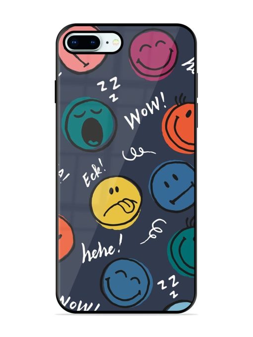 Emoticon Parade Glossy Soft Edge Case for Apple Iphone 8 Plus Chachhi