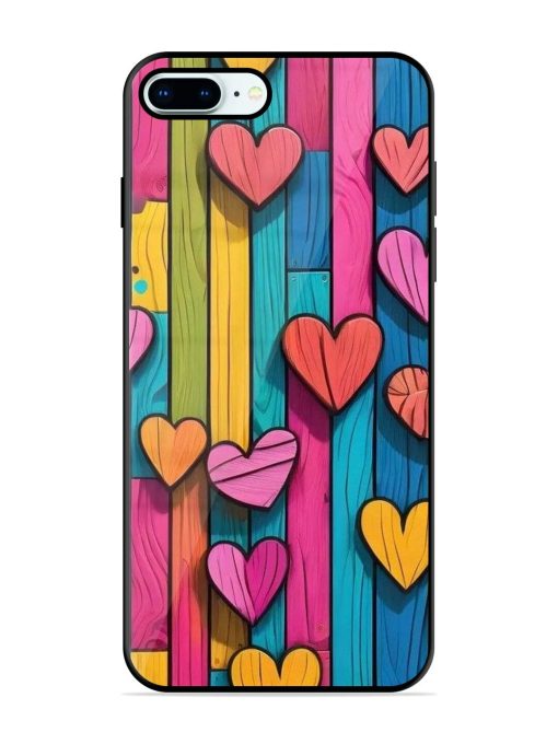 Rainbow Of Hearts Glossy Soft Edge Case for Apple Iphone 8 Plus Chachhi