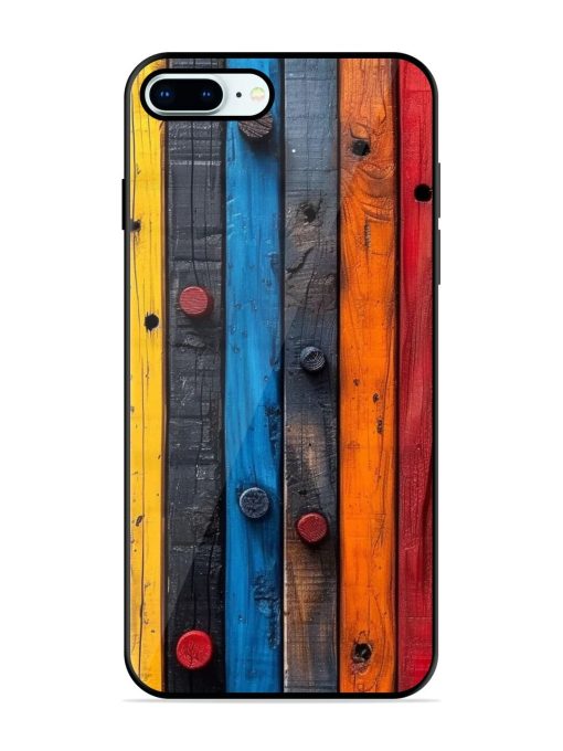 Rainbow Plank Glossy Soft Edge Case for Apple Iphone 8 Plus Chachhi