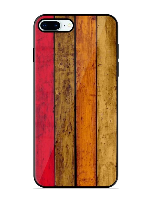 Colorful Woodgrain Glossy Soft Edge Case for Apple Iphone 8 Plus Chachhi