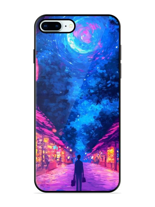 Neon Nightscape Glossy Soft Edge Case for Apple Iphone 8 Plus Chachhi