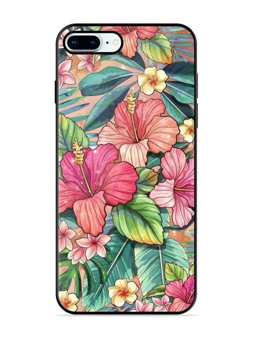 Tropical Tapestry Glossy Soft Edge Case for Apple Iphone 8 Plus Chachhi