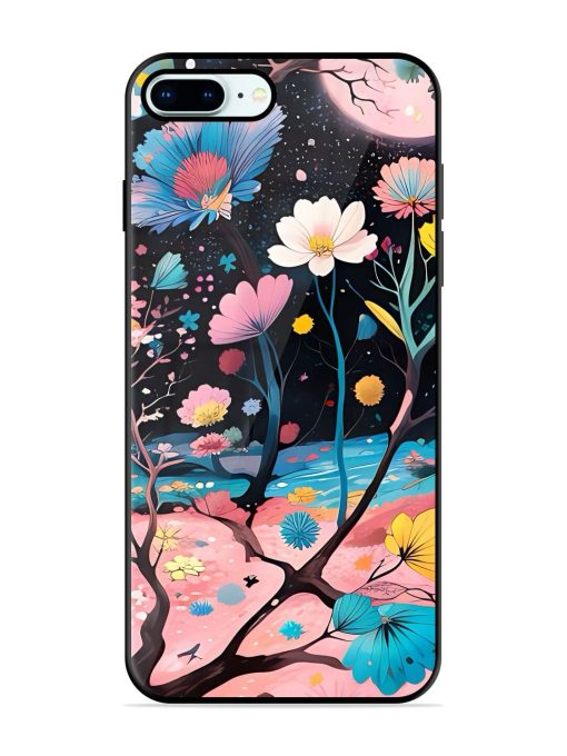 Cosmic Bloom Glossy Soft Edge Case for Apple Iphone 8 Plus Chachhi