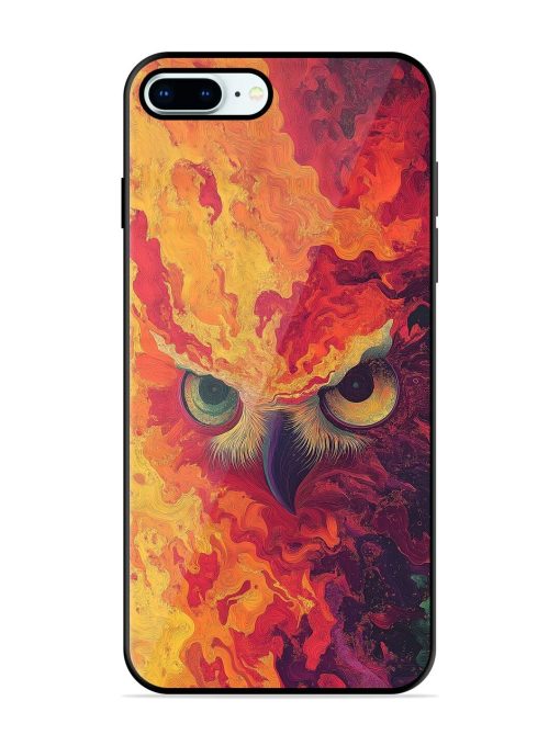 Fiery Owl Glossy Soft Edge Case for Apple Iphone 8 Plus Chachhi