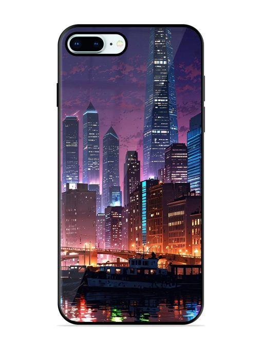 Neon Nightscape Glossy Soft Edge Case for Apple Iphone 8 Plus Chachhi