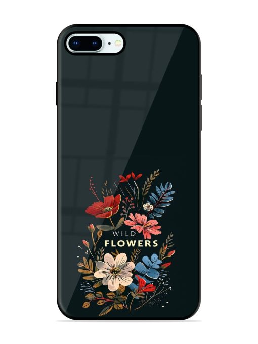 Dark Floral Glossy Soft Edge Case for Apple Iphone 8 Plus Chachhi