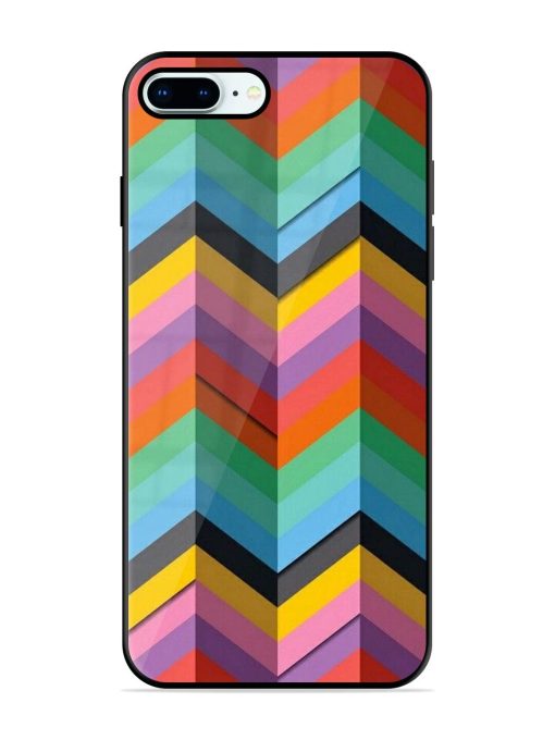 Colorful Zigzag Glossy Soft Edge Case for Apple Iphone 8 Plus Chachhi