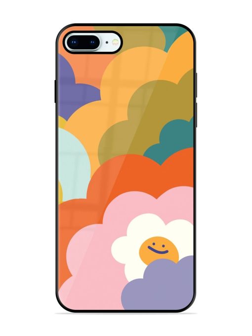 Happy Flower Power Glossy Soft Edge Case for Apple Iphone 8 Plus Chachhi