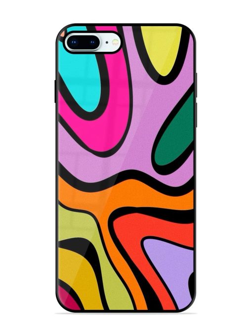 Groovy Swirls Glossy Soft Edge Case for Apple Iphone 8 Plus Chachhi