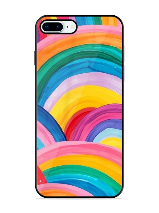 Rainbow Cascade Glossy Soft Edge Case for Apple Iphone 8 Plus Chachhi