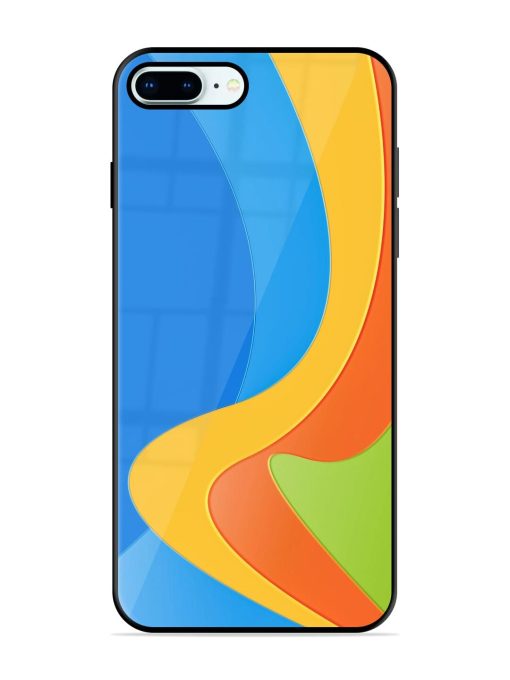 Curvy Color Cascade Glossy Soft Edge Case for Apple Iphone 8 Plus Chachhi