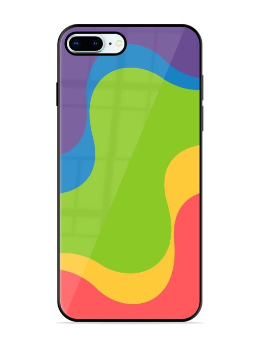 Wavy Rainbow Wonderland Glossy Soft Edge Case for Apple Iphone 8 Plus Chachhi