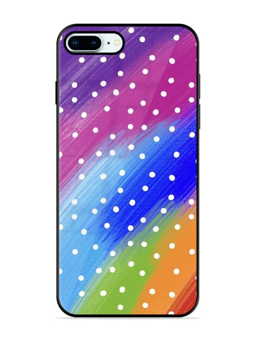 Rainbow Polka Dot Dream Glossy Soft Edge Case for Apple Iphone 8 Plus Chachhi