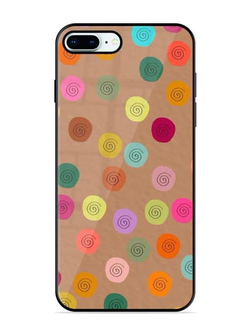 Swirly Dots On Kraft Glossy Soft Edge Case for Apple Iphone 8 Plus Chachhi