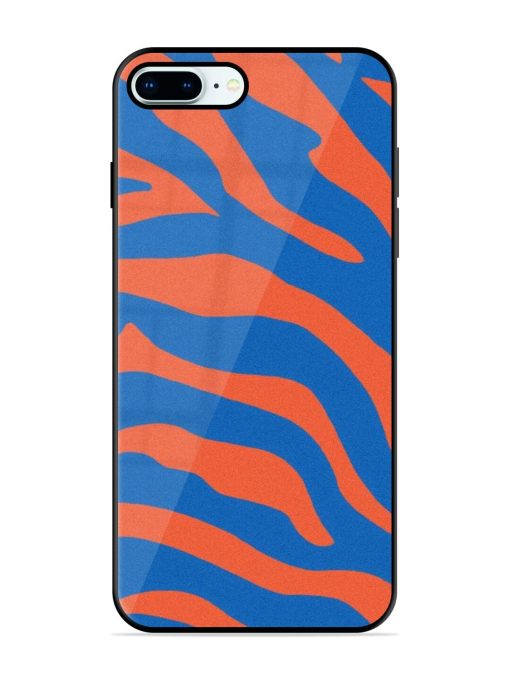 Zebra Stripes In Blue And Orange Glossy Soft Edge Case for Apple Iphone 8 Plus Chachhi